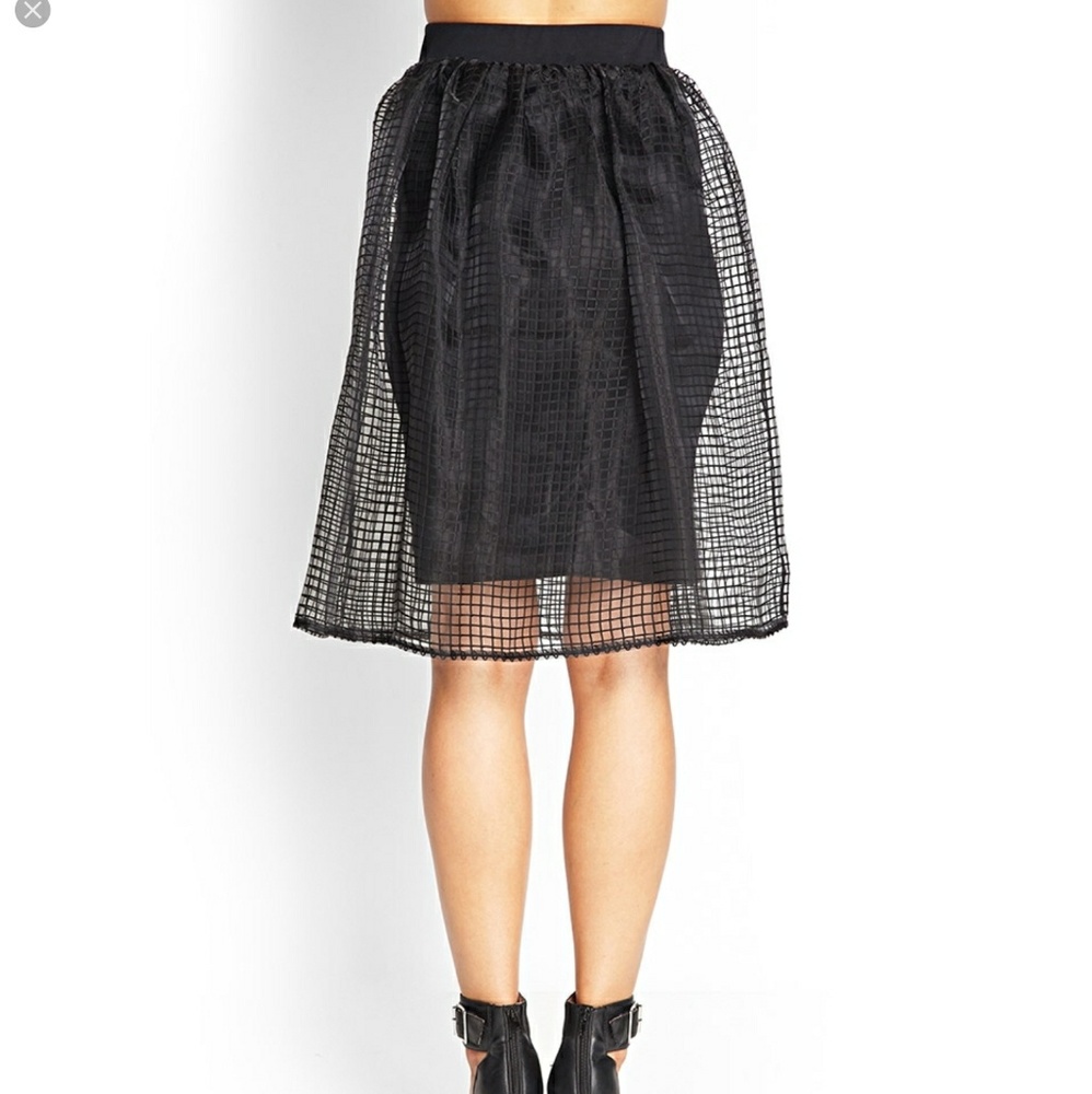 Forever 21 Grid Mesh Tulle skirt - Picture 2 of 8